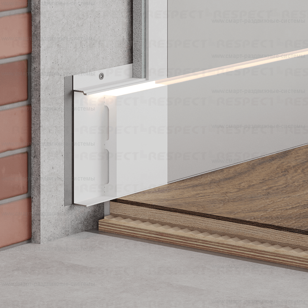 Скрытый плинтус Respect Deluxe 4126 с полкой