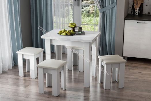 Стол обеденный СО 3 (Раскладной) Белый