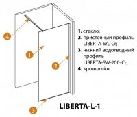 Душевая перегородка CEZARES LIBERTA-L-1-85-120-C схема 3