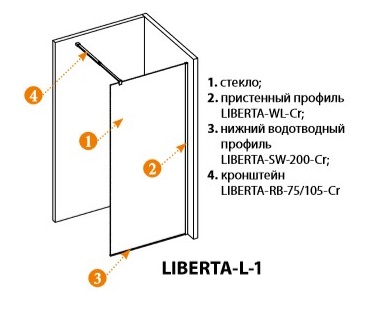 Душевая перегородка CEZARES LIBERTA-L-1-85-C схема 4