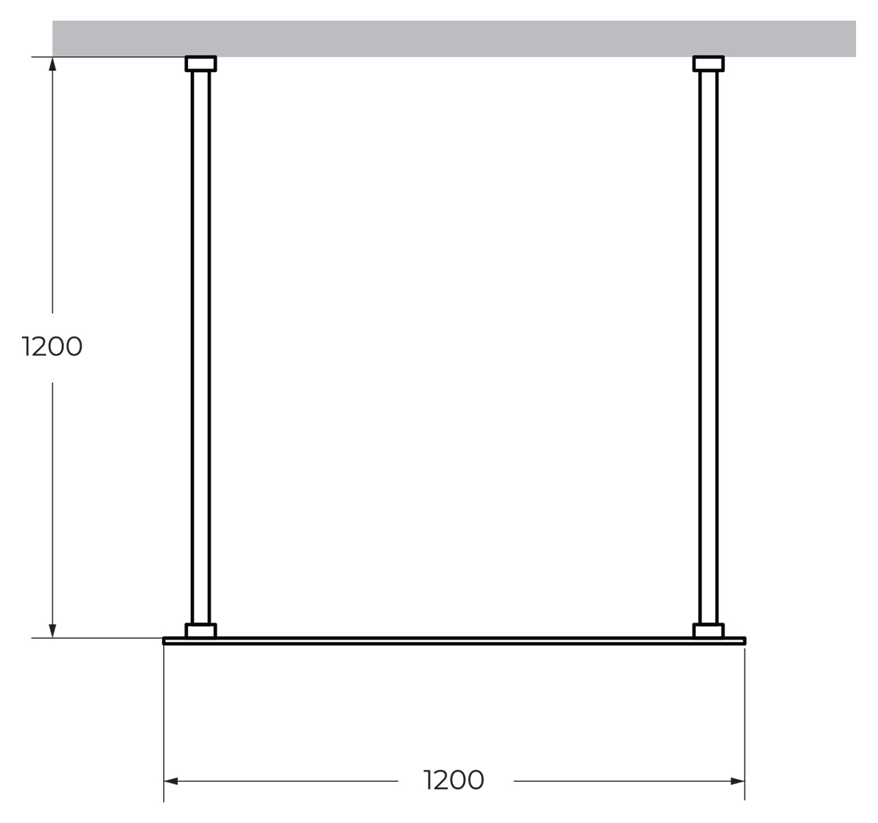 Душевая перегородка 120 см CEZARES LIBERTA-L-2-120-120-C схема 7