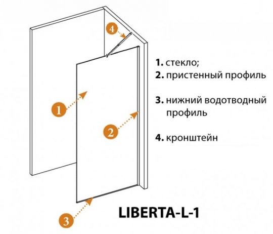 Душевая перегородка универсальная с односторонним входом CEZARES LIBERTA-L-1-TB-110 схема 7