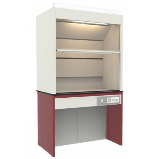 Шкаф вытяжной лабораторный, с камерой из ЛДСП без тумб (Красный)