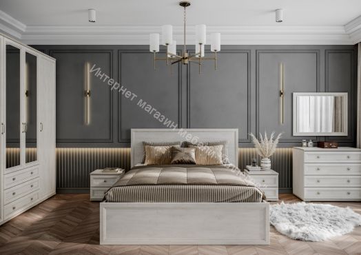 Кровать Александрия КР-102 1,6 м Серия 3 Сосна Санторини светлый