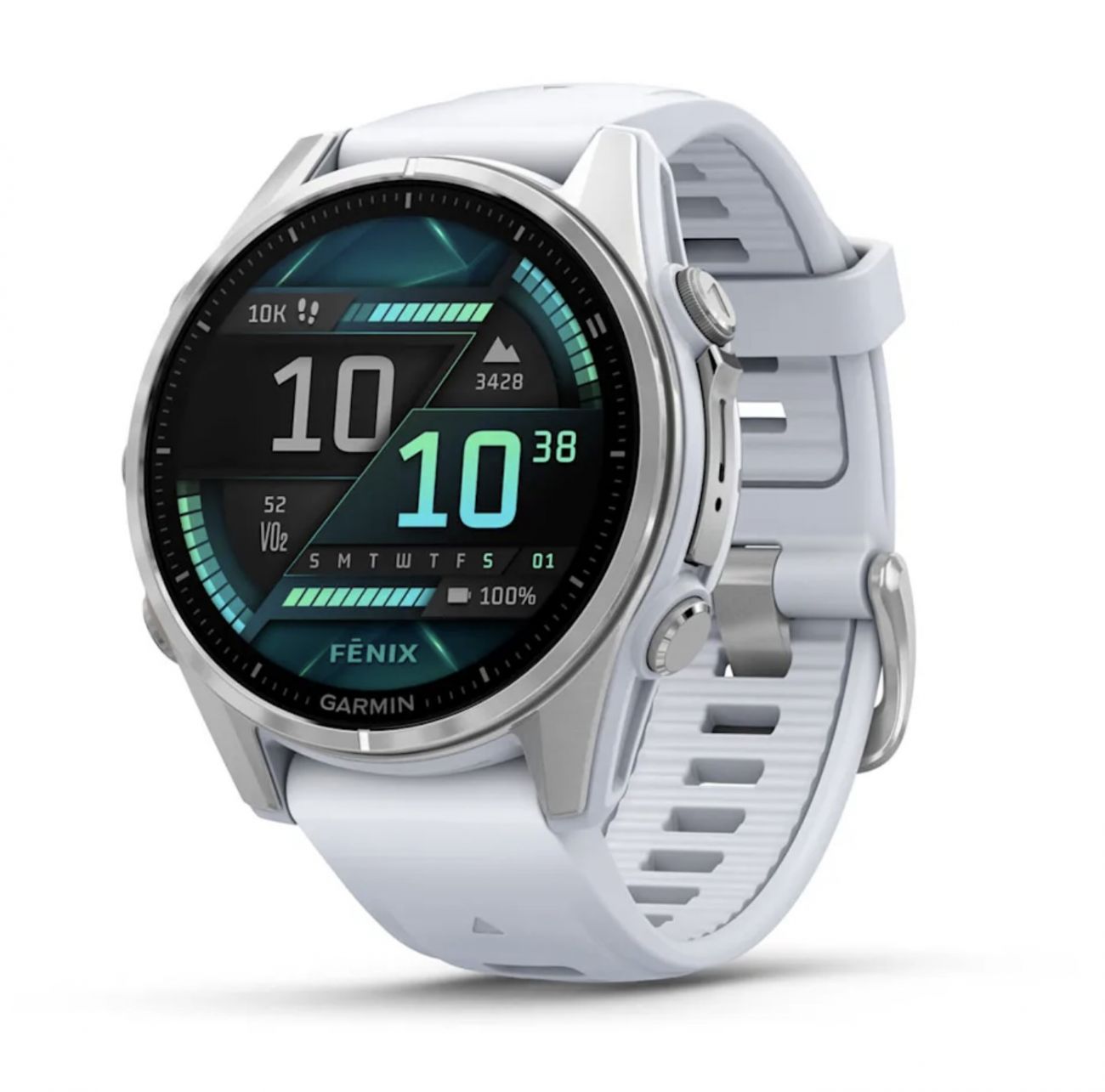 Garmin Fenix 8 43 AMOLED Silver with White Stone silicone band GARMIN 119490