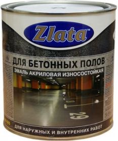 Эмаль для Бетонных Полов Zlata АК-505 3кг Синяя, Акриловая для Внутренних и Наружных Работ / Злата.