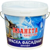 Краска Фасадная КБС Планета Качества БС-19 28кг Атмосферостойкая, Белая, Матовая.
