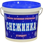 Краска Латексная КБС Снежинка БС-10 1кг Супербелая, Матовая, Влагостойкая.