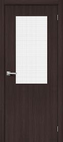 Межкомнатная Дверь с Экошпоном Bravo Браво-7 Wenge Melinga / Wired Glass 12,5 900x2000мм (Полотно 1шт) / Браво.