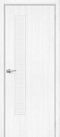 Межкомнатная Дверь с Экошпоном Bravo Браво-9 Snow Melinga / Wired Glass 12,5 700x2000мм (Полотно 1шт) / Браво.