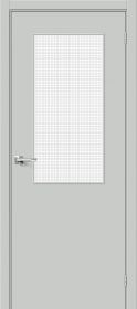 Межкомнатная Дверь Винил Bravo Браво-7 Grey Pro / Wired Glass 12,5 800x2000мм (Полотно+Коробка+5 Наличников) / Браво.