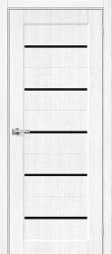 Межкомнатная Дверь с Экошпоном Bravo Мода-22 Black Line Snow Melinga 800x2000мм (Полотно 1шт) / Браво.