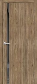 Межкомнатная Дверь с Экошпоном Bravo Браво-1.55 Original Oak / Mirox Grey 900x2000мм (Полотно+Коробка+5 Наличников) / Браво.