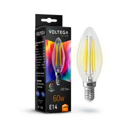 Лампа Филаментная Voltega Cangle E14 7W 2800K High CRI 7152 Прозрачная, Стекло / Вольтега.