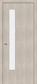 Межкомнатная Дверь с Экошпоном Bravo Браво-9 Cappuccino Melinga / Wired Glass 12,5 700x2000мм (Полотно 1шт) / Браво.
