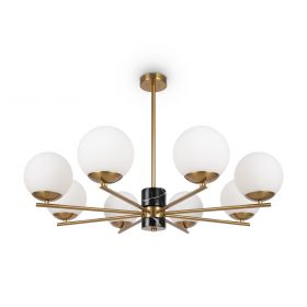 Люстра на Штанге Freya Marble FR5230PL-08BS Золото, Белый.