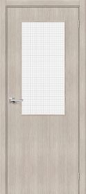 Межкомнатная Дверь с Экошпоном Bravo Браво-7 Cappuccino Melinga / Wired Glass 12,5 800x2000мм (Полотно 1шт) / Браво.
