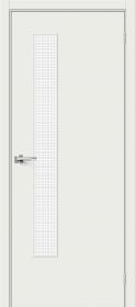Межкомнатная Дверь Винил Bravo Браво-9 Super White / Wired Glass 12,5 800x2000мм (Полотно 1шт) / Браво.
