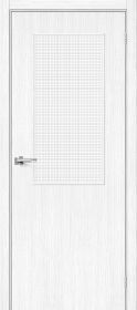 Межкомнатная Дверь с Экошпоном Bravo Браво-7 Snow Melinga / Wired Glass 12,5 700x2000мм (Полотно+Коробка+5 Наличников) / Браво.