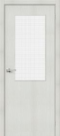Межкомнатная Дверь с Экошпоном Bravo Браво-7 Bianco Veralinga / Wired Glass 12,5 400x2000мм (Полотно+Коробка+5 Наличников) / Браво.