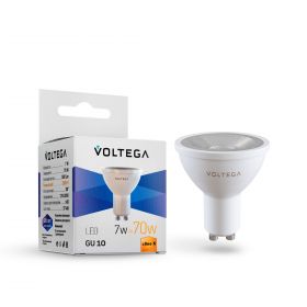 Лампа Светодиодная Voltega Sofit GU10 7W 2800K 7060 Белая, Алюминий / Вольтега.