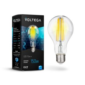 Лампа Филаментная Voltega General E27 15W 4000K 7103 Прозрачная, Стекло / Вольтега.