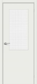 Межкомнатная Дверь Винил Bravo Браво-7 Super White / Wired Glass 12,5 800x2000мм (Полотно+Коробка+5 Наличников) / Браво.