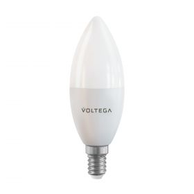Лампа Диммируемая Светодиодная Voltega WI-FI E14 5W 2700K VG 2427 Белая, Пластик, Свеча Матовая / Вольтега.