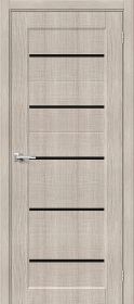Межкомнатная Дверь с Экошпоном Bravo Мода-22 Black Line Cappuccino Melinga 700x2000мм (Полотно+Коробка+5 Наличников) / Браво.