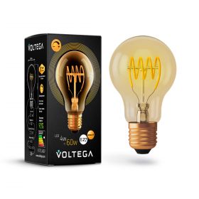 Лампа Ретро Диммируемая Voltega Globe E27 4W 2000K 7078 Золотая, Стекло / Вольтега.