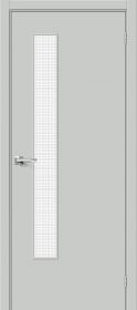 Межкомнатная Дверь Винил Bravo Браво-9 Grey Pro / Wired Glass 12,5 900x2000мм (Полотно+Коробка+5 Наличников) / Браво.