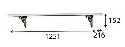 Полка навесная Александрия ПЛН-108  Серия 3 Сосна Санторини светлый