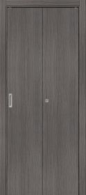 Дверь-Книжка Складная с Экошпоном Bravo Браво-0 Grey Melinga Межкомнатная 350x2000мм (Полотно 2шт+Коробка+Наличники 5шт+Ручка+Петли+Ролик) / Браво.