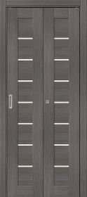 Дверь-Книжка Складная с Экошпоном Bravo Браво-22 Grey Melinga / Magic Fog Межкомнатная 350x2000мм (Полотно 2шт+Коробка+Наличники 5шт+Ручка+Петли+Ролик) / Браво.