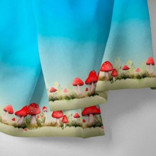 Бордюр хлопок мухоморы на голубом 25*75 см. limit