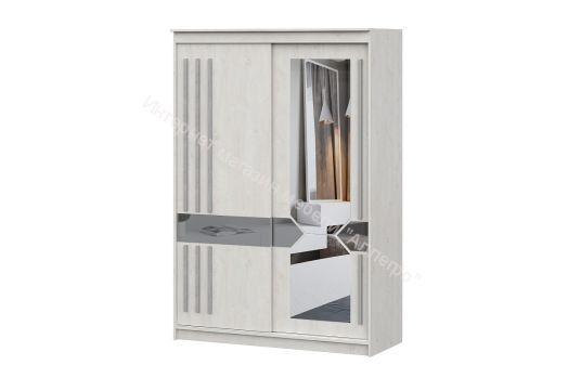 Шкаф-купе №25 (1,5 м) Грей Сосна Санторини Светлая/Графит/Железная руда