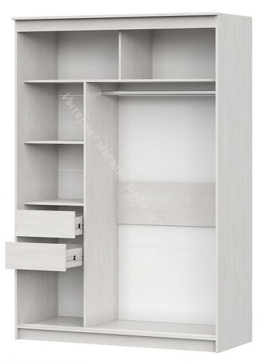 Шкаф-купе №25 (1,5 м) Грей Сосна Санторини Светлая/Графит/Железная руда