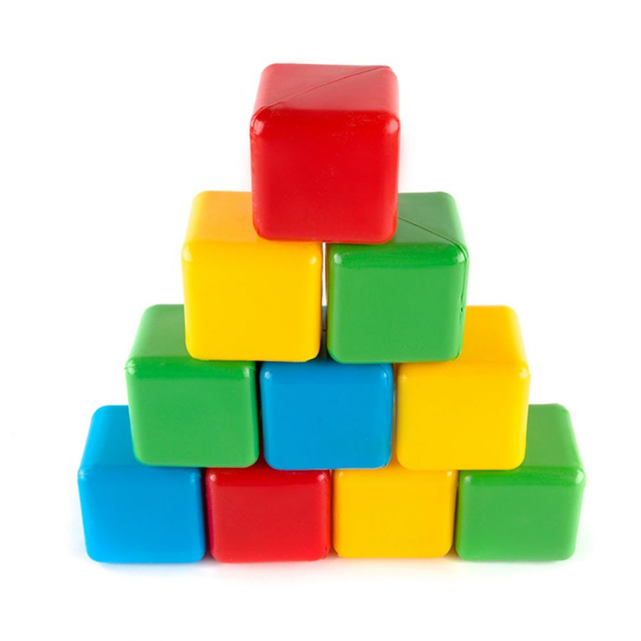 Кубики цветные (кубик 7х7 см) 10 шт