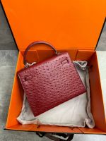 Сумка HERMES KELLY Ostrich страус 28 см серебро