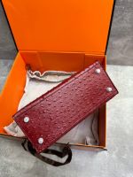 Сумка HERMES KELLY Ostrich страус 28 см серебро