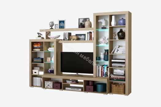 Гостиная "Орландо" Дуб сонома/Белый глянец