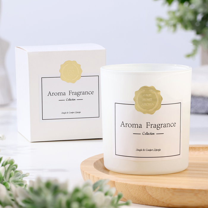 Свеча ароматическая в стакане "Aroma candle", 7х8 см, английская груша и фрезия