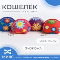 Кошелёк на молнии, цвет МИКС