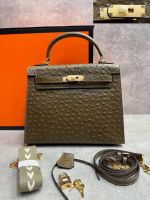 Сумка HERMES KELLY Ostrich страус 28 см золото