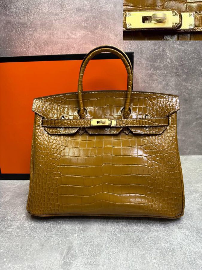 Сумка HERMES Birkin Crocodile 35 см золото