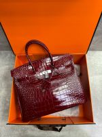 Сумка HERMES Birkin Crocodile 35 см серебро