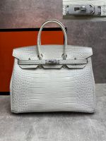 Сумка HERMES Birkin Crocodile 35 см серебро