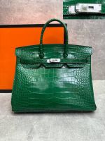 Сумка HERMES Birkin Crocodile 35 см серебро