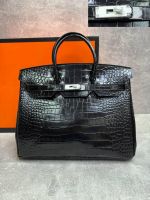 Сумка HERMES Birkin Crocodile 35 см серебро