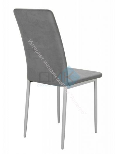 Стул DikLine ТЕКС каркас белый/ткань микровелюр B22 GREY